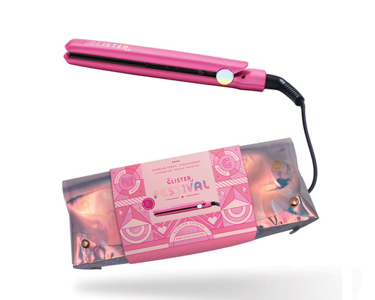 Glister Festival Collection Mini Flat Iron with Holographic Bag